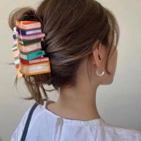 Clips Para El Cabello De Libro Para Mujeres Accesorios De Pelo Divertidos Para Maestras Clips Para El Cabello Delgado Estilo Geométrico Moda Casual - details 16