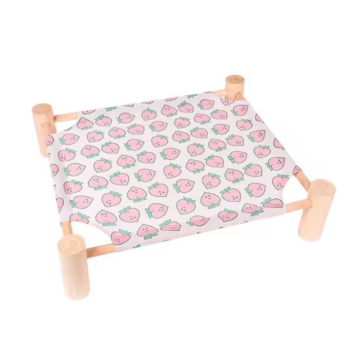 Cama De Verano Para Mascotas Plegable Y Portátil 53x48x13cm Cama De Madera Desmontable Para Perros Gatos Y Teddy Somnoliento En Hamaca Refrescante Para Camping - 1