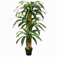 Outsunny Planta Artificial Decorativa Dracaena con Maceta Árbol Sintético de 66 Hojas para Jardín Balcón Oficina Salón Ø20x160 cm Verde - details 0