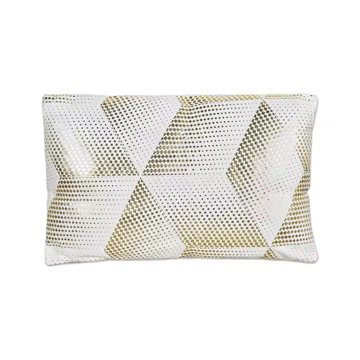 Cojín Bijou Beige Print Geometrico Dorado Terciopelo 53*33 - 1