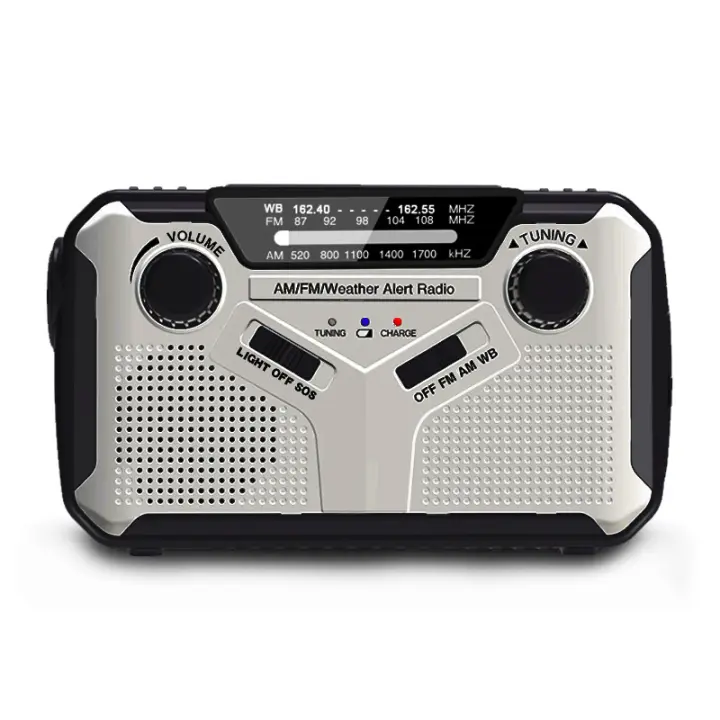 Radio multición manivela Solar USB FM/AM Radios meteorológicas de emergencia Banco de Energía Radio de alto volumen de Muy calidad - 1