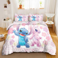 Juego De Sábana Lilo & Stitch 3D Impresión Anime Dibujos Animados Para Niños Y Niñas (1 Funda De Edredón + 2 Fundas De Almohada) - details 7