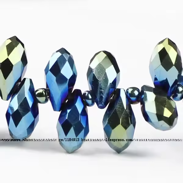 50pcs Pendantes De Brillo De Cristal Austriaco 6x12mm Forma De Gota Y Lágrima Para Fabricación De Joyas Pulseras DIY Colores Variados - 1
