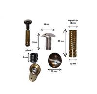 Anclaje lona de piscina 3 piezas con taco 10 mm, PACK DE 10 UNIDADES - details 0