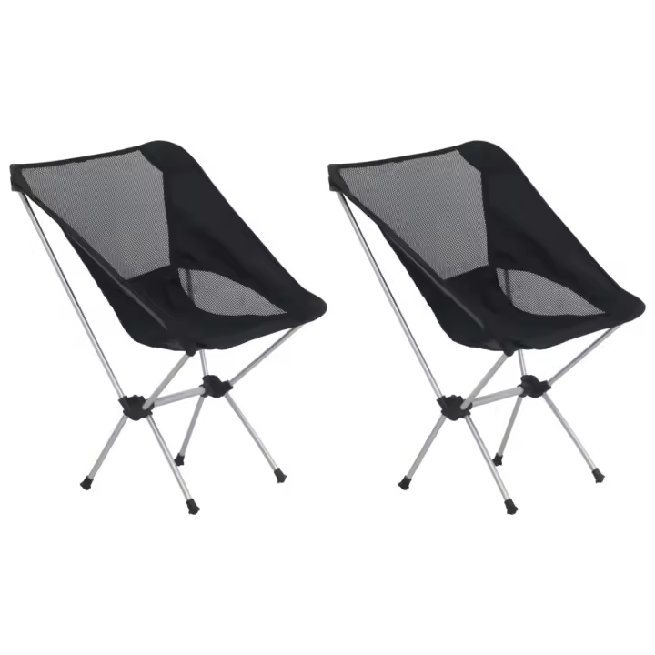 vidaXL Sillas camping plegables 2 uds con bolsa aluminio 54x50x65 cm - 1