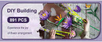 Bloques De Construcción Románticos Violeta 891PCS Juguete Creativo Para Decoración De Escritorio Regalo Para Niños Plantas Eternas De Flores DIY Para Adultos - details 1