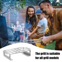 Soporte De Hierro Acero Inoxidable Para Pimienta Y Pollo Piernas Alas BBQ Herramienta Con Barras De Soporte Inferior Para Asado Al Carbón - details 2
