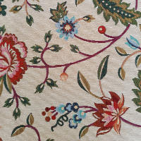 Lafábricadelastelas- Gobelino Jacquard, tela por metros flores diversas, vintage .Tapicería, resistente, opaco, de calidad, cortinas, cojines, colchas, bolsos. - details 1