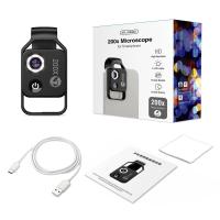 Microscope with clip para teléfono móvil, microscope para teléfono móvil de 200 augmentos con portaobjetos, adaptado para que los Niños exploren el mundo en miniatura - details 1