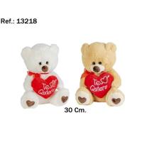 Peluche oso con corazón "Te quiero", de aproximadamente 30cm. Tacto suave y esponjos. Se vende por unidad. Artesania Beatriz - details 1