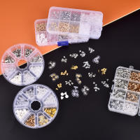 Caja De Tapones Para Orejas De Silicona Y Aleación De Goma Para Joyería DIY Estilos Múltiples 100-1040pcs/Box Accesorio De Fabricación De Joyas - details 1