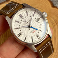 Reloj Automático Tandorio NH34 Para Hombres 39mm GMT Pilot Diversión AR Cristal De Zafiro Fecha Resistente Al Agua 20BAR Moda Relojes De Pulsera De Acero Inoxidable - details 23