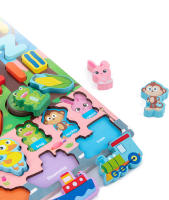Juguetes De Madera Montessori Para Niños Tablero Ocupado Con Frutas Números Alfabeto Animales Y Tráfico Juego De Encaje Educativo Para Preescolar - details 4