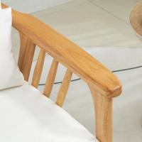 HOMCOM Sillón de Salón Sillón Nórdico Tapizado en Terciopelo Butaca Relax con Cojín y Patas de Madera de Caucho para Oficina Estudio Dormitorio 68x75x78 cm Crema - details 5