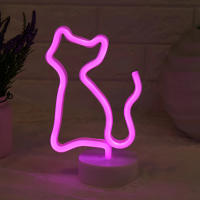 Luz De Neón De Gato Adorable Powered Por USB O Batería Decoración Para Fiestas De Navidad Y Bodas Regalo Para Chicos Y Chicas Para El Dormitorio - details 0
