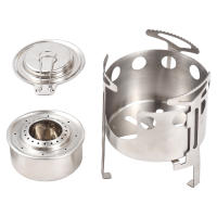 Estufa De Camping Para Exterior 2 En 1 Con Soporte Antiviento Y Extinguidor Para Montañismo Emergencia Acero Inoxidable Sin Ignición Incluida - details 0