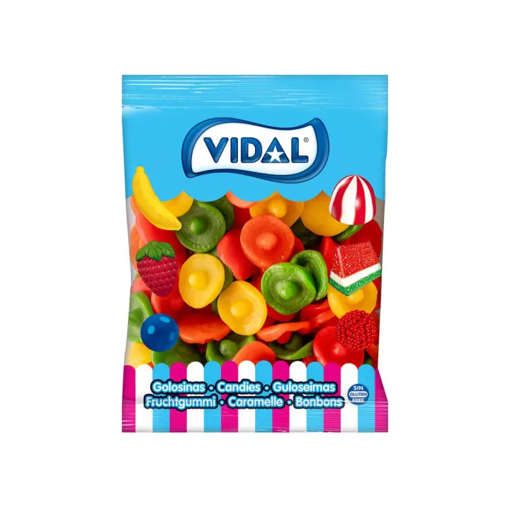 Vidal Sombreros Mejicanos - Bolsa de 250 ud - Gominolas, chucherías Sin Gluten y Sin grasa - 1