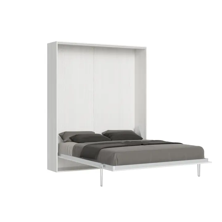 Cama Doble plegable vertical Kentaro color Blanco Ceniza - 1