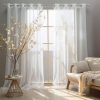 Panel De Cortinas Semi Transparentes Blancas/Oscurecidas Para Niños Para Sala De Estar Y Dormitorio Con Bolso Para Percha Voile De Fiesta - details 12