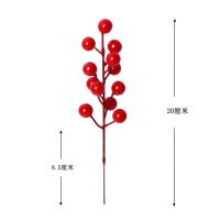 10pcs Ramas De Pino Con Bayas Rojas Artificiales Decoraciones De Navidad Para Arbolito De Año Nuevo Falsas Plantas Rojas De Fruta Adornos DIY Para Festividades - details 0