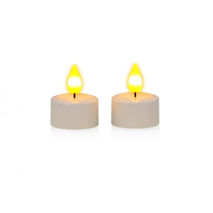 Velas de té recargables, 12 velas LED sin llama con temporizador de control remoto, luz de vela con cables de carga USB para el hogar, habitación, mesa, Halloween, decoraciones de Navidad - 1
