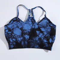 CHRLEISURE Sujetador Deportivo Para Mujer Con Almohadillas De Pecho Estilo Atacado Tejido Elástico Vestido De Gimnasio Transpirable Top De Entrenamiento - details 9