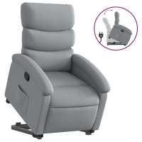 vidaXL Sillón reclinable elevable de tela Gris claro, Gris oscuro, Negro Sillon Dormitorio Sillon Comodos Silla Relax Sillón Sofá - details 2