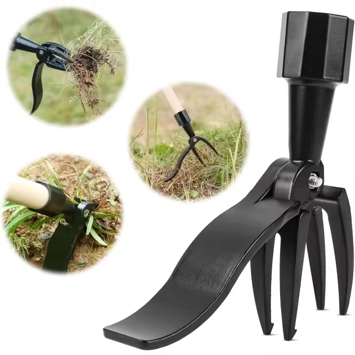 Herramienta de extracción de malezas de pie, Aleación de Aluminio Stand Up Weed Puller Weeding Head Tool - 1