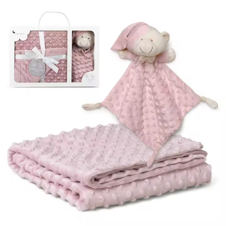 SET REGALO MANTA BURBUJA + SUAVE DOUDOU OSITO 80X110 DE LA MARCA INTERBABY - 1