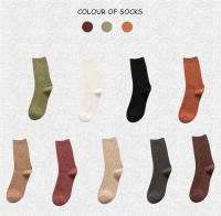 Calcetines De Invierno Para Mujer Color Sólido Cálidos Y Gruesos Calcetines Largos De Lana Estilo Japonés Moda Transpirables - details 6