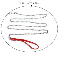 Correa De Metal Duradero Antigolpes Para Perros Pequeños Medianos Y Grandes Con Manija De Cuero PU Y Cadena De Hierro Accesorios Para Mascotas - details 0