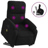 vidaXL Sillón reclinable de masaje elevable tela microfibra Gris claro, Gris oscuro, Negro Sillon Dormitorio Sillon Comodos Silla Relax Sillón Sofá - details 3