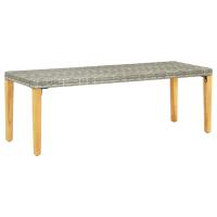 vidaXL Banco de jardín ratán sintético gris 80 cm - details 0