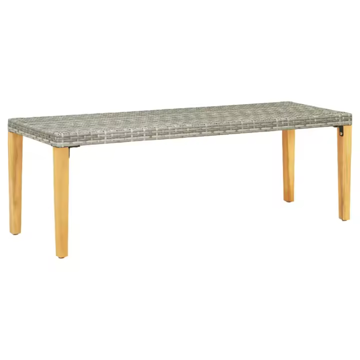 vidaXL Banco de jardín ratán sintético gris 80 cm - 1