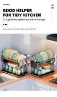 Estante De Secado De Platos De 2 Niveles Con Soporte Para Cucharas Y Cuchillos En Cocina Organizador De Contaherencia Metálico - details 6