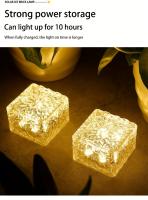 Luces Solares Para Jardín Luz De Piedra Helada Cubo Luz De Pista Al Aire Libre Impermeable Luces De Piso Solar Para Fiesta - details 2