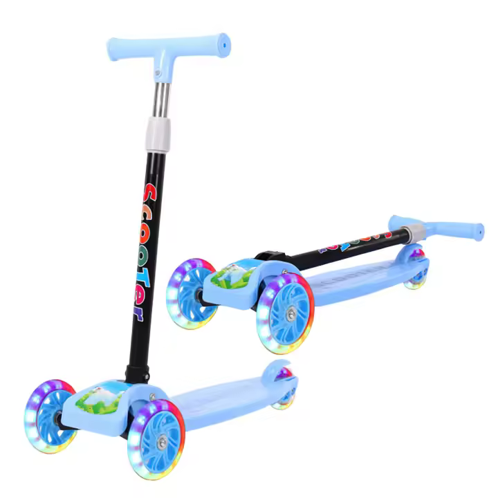 Scooter Infantil scooter de Tres Ruedas con Ruedas flash scooter Infantil de 3 a 12 años con Altura scooter ajustable Infantil plegable - 1