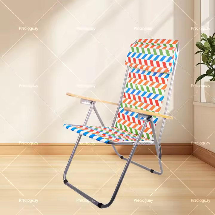 Silla plegable para exteriores, portátil, para camping, picnic, playa, ocio, oficina, con correa para el hogar, 100 x 50 cm - 1
