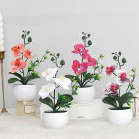 Orquídea Simulada De Mariposa En Maceta Flor Artificial Para Decoración Interior Exterior Oficina Hogar Bodas Estilo Bonsái - details 2