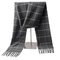 Bufanda De Cashmere Para Hombre Nueva 2023 Mantener Caliente Pashmina Neckerchief Con Borlas Estilo Casual Tartán Tamaño 180*30CM - details 12