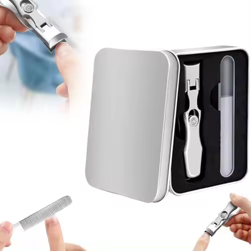 Cortaúñas para hombres y mujeres, cortaúñas de acero inoxidable de gran apertura con lima de uñas, juego de cortaúñas portátil creativo, herramientas multifuncionales para cortar uñas (negro) - 1