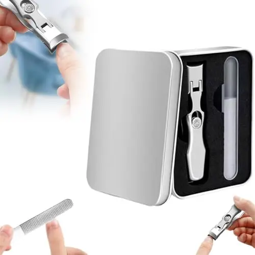 Cortaúñas para hombres y mujeres, cortaúñas de acero inoxidable de gran apertura con lima de uñas, juego de cortaúñas portátil creativo, herramientas multifuncionales para cortar uñas (negro) - 1