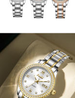 Reloj De Pulsera De Cuarzo Elegante Para Mujer POSHI 990 Con Display De Fecha Y Estilo Casual Y De Negocios Bandeja De Acero Inoxidable Y Ventana De Cristal Hardlex - details 8