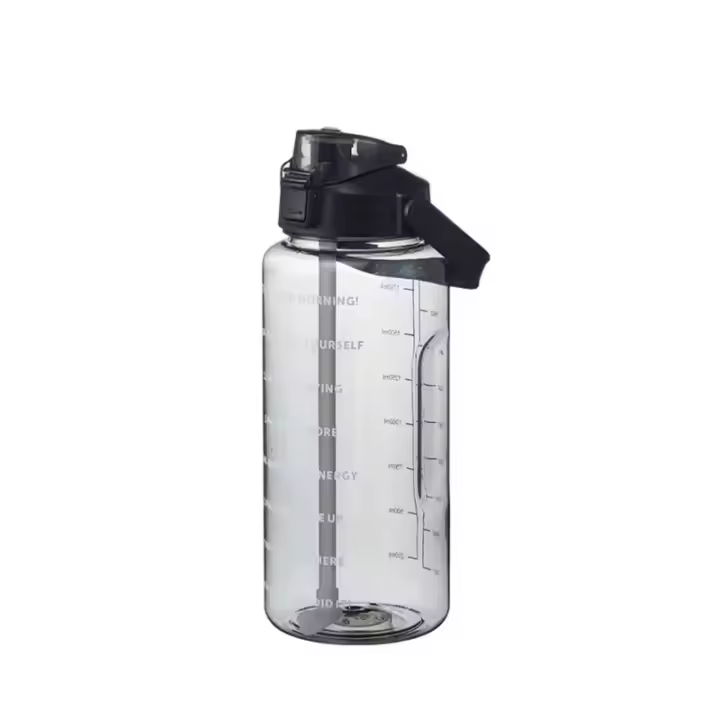Botella De Agua Deportiva De Plástico Para Adultos De 2 Litros Con Pajita Portátil Y Universal Para Viajes Y Fitness - 1