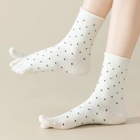 3 Pares De Calcetines De Dedos Para Mujer Con Patrón De Puntos Calcetines De Algodón De Alta Calidad De Media Pierna Con Dedos Separados - details 3