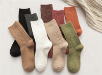 Calcetines De Invierno Para Mujer Color Sólido Cálidos Y Gruesos Calcetines Largos De Lana Estilo Japonés Moda Transpirables - details 8
