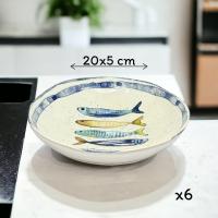 Vajilla La Mediterránea18 platos, para 6 personas; 6 platos llanos grandes 26cm; 6 platos para postre 20cm; 6 platos hondos para sopa o ensalada 20x5 cm - details 1