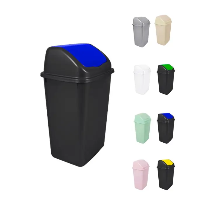 JARDIN202 - Cubo de Basura con Tapadera Basculante - 30/50 Litros - Ideal para Hogar y Oficina - 1