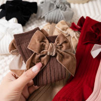 Calcetines Largos Para Bebés Niñas Con Lazo Grande Algodón Suave Para Otoño Invierno Diseño Navideño Juguetón Para Niños De 0 a 8 Años - details 15