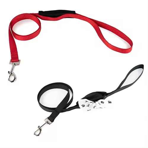 Correa de Nylon con Portabolsitas Elástico Ibañez para Perros - Negra - 1